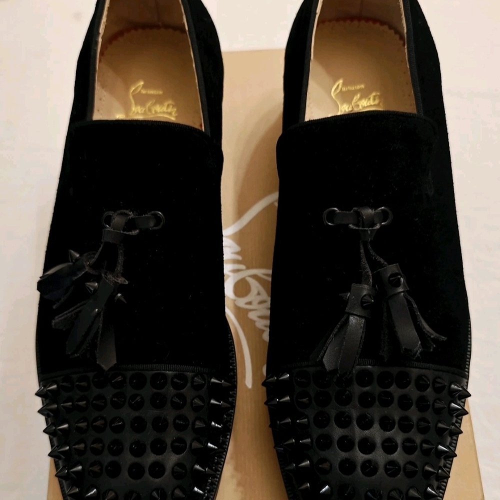 Men's Black Studded Christian Louboutin Loafers